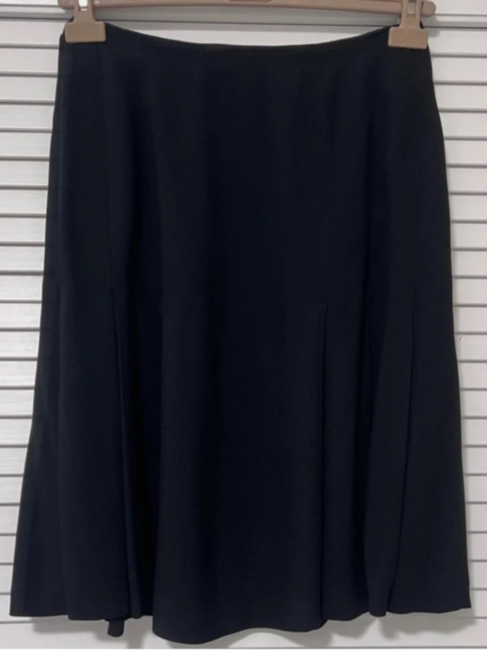 Vintage PRADA Black Pleated Drop-Waist Crepe Skirt IT 40 / Small